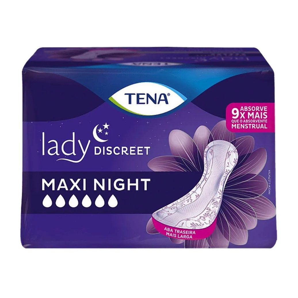 Absorvente Tena Lady Discreet Maxi Night - 14 unidades