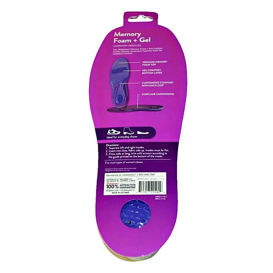 Palmilha Memory Foam Plus + Gel Chantal 34-38 - Par