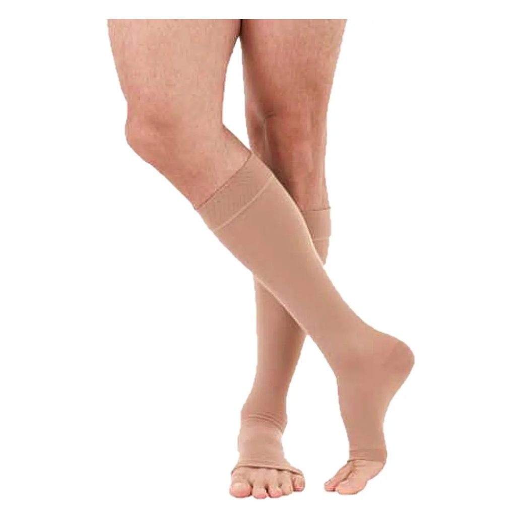 Meia 3/4 Venosan Comfortline 20-30mmhg Aberta Bege G Curta