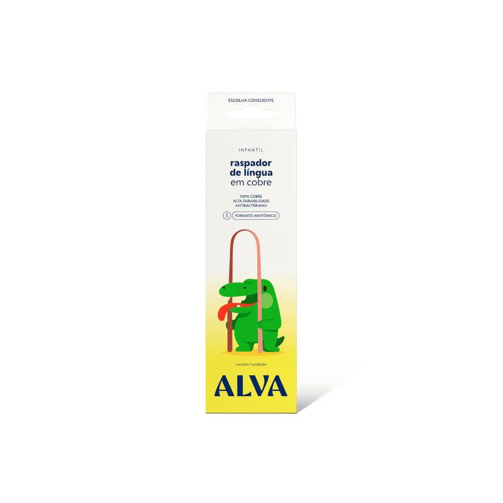 Raspador De Lingua De Cobre Infantil Alva Oral Care