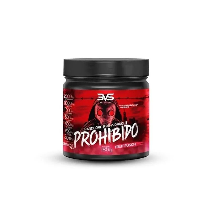 Prohibido Hardcore Pre Workout (180g) - Sabor: Fruit Punch