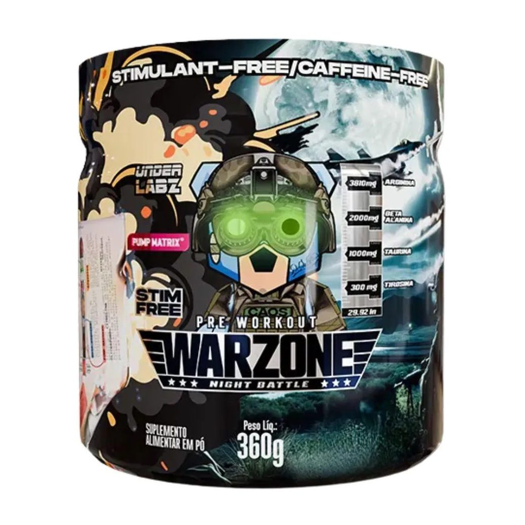 Pré Treino Warzone Nigth Battle S/cafeína Passion Fury 360g - Under Labz
