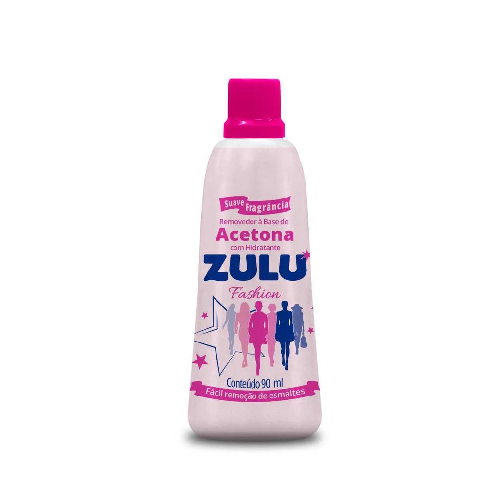 Removedor de Esmalte Zulu Fashion à Base de Acetona com Hidratante 90ml