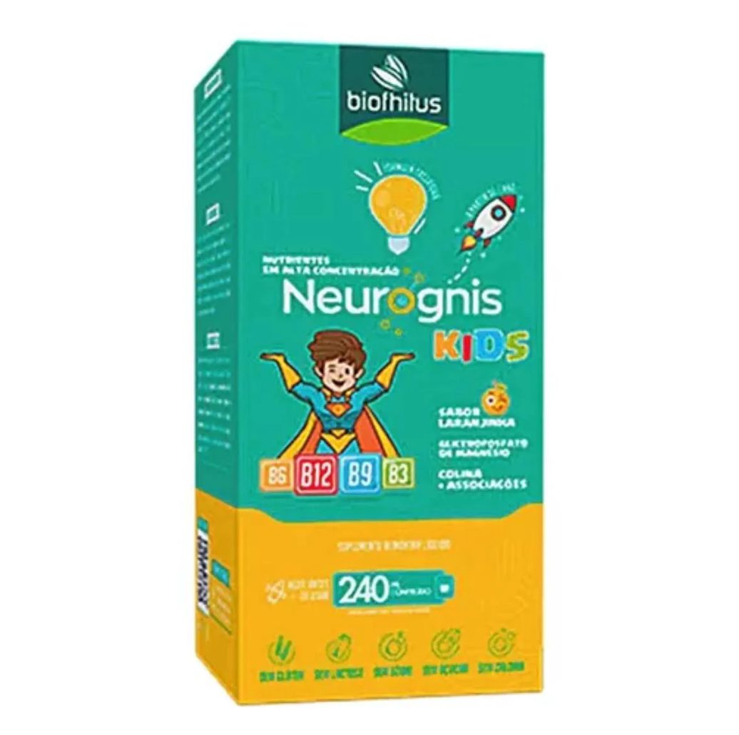 Neurognis Kids Vitaminas B12, B9, B3, B6 Sab Laranja - 240ml