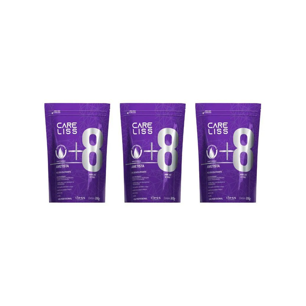 Po Descolorante Care Liss 300g Ametista - Kit C / 3un