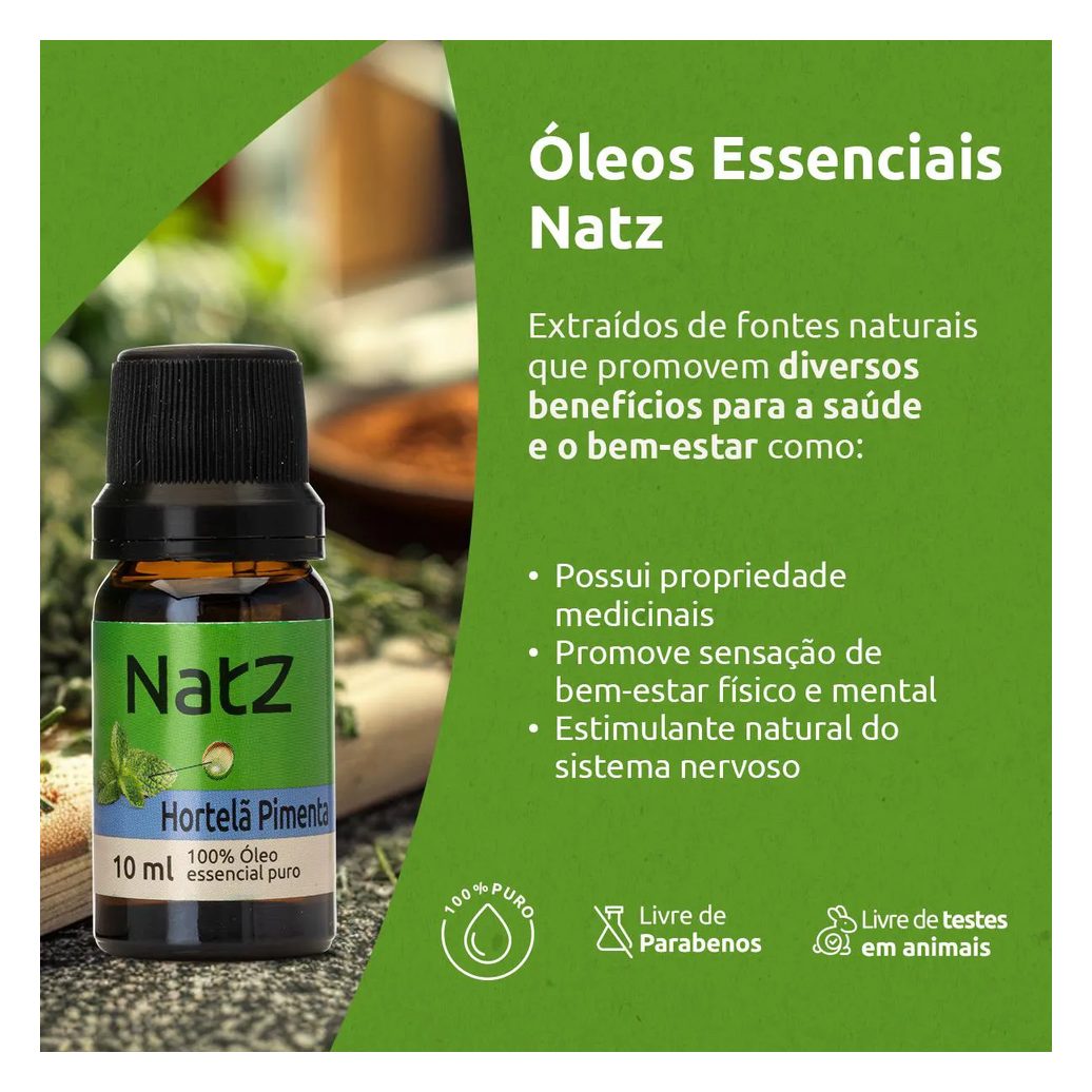 Óleo Essencial Natz Hortelã Pimenta 10ml
