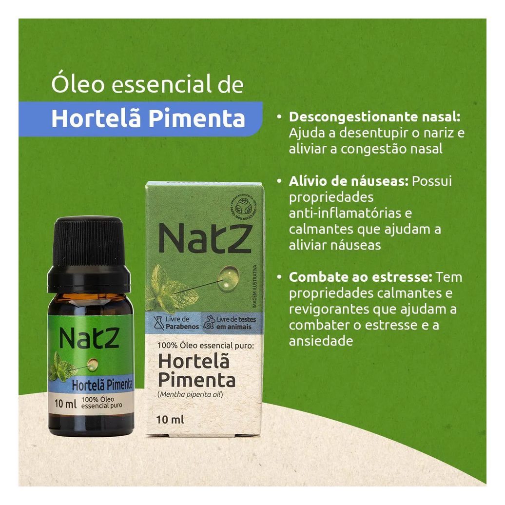 Óleo Essencial Natz Hortelã Pimenta 10ml