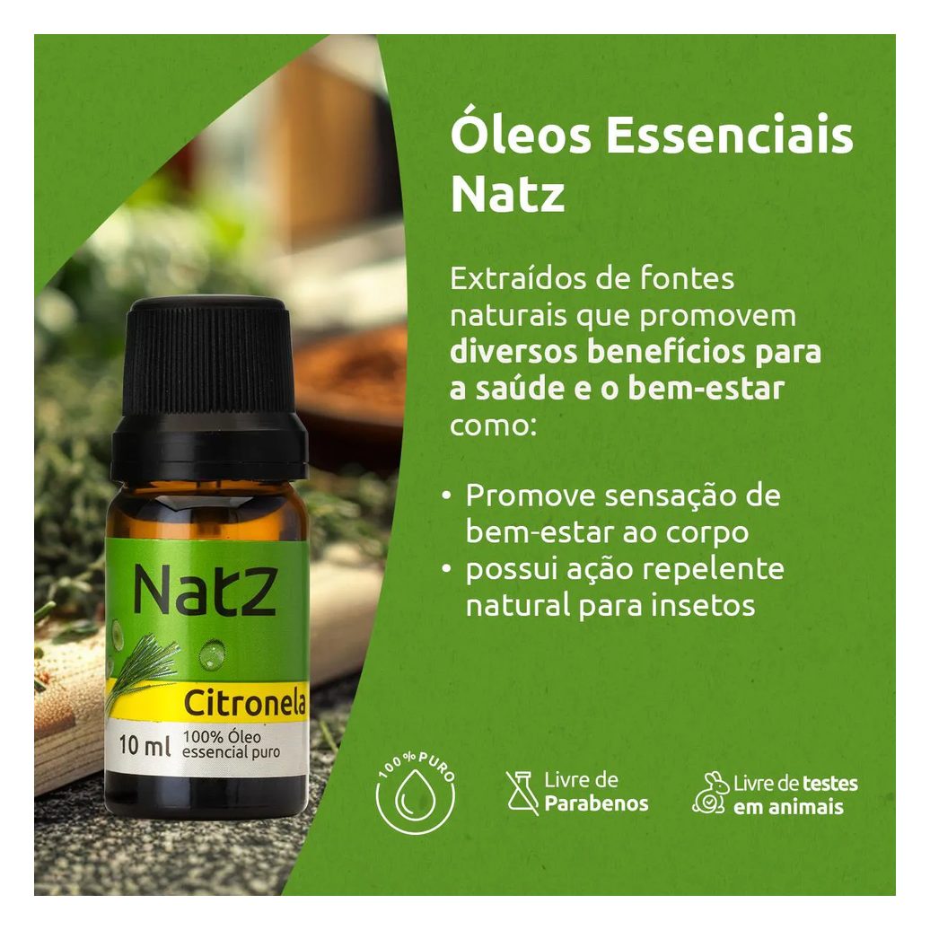 Óleo Essencial Natz Citronela 10ml