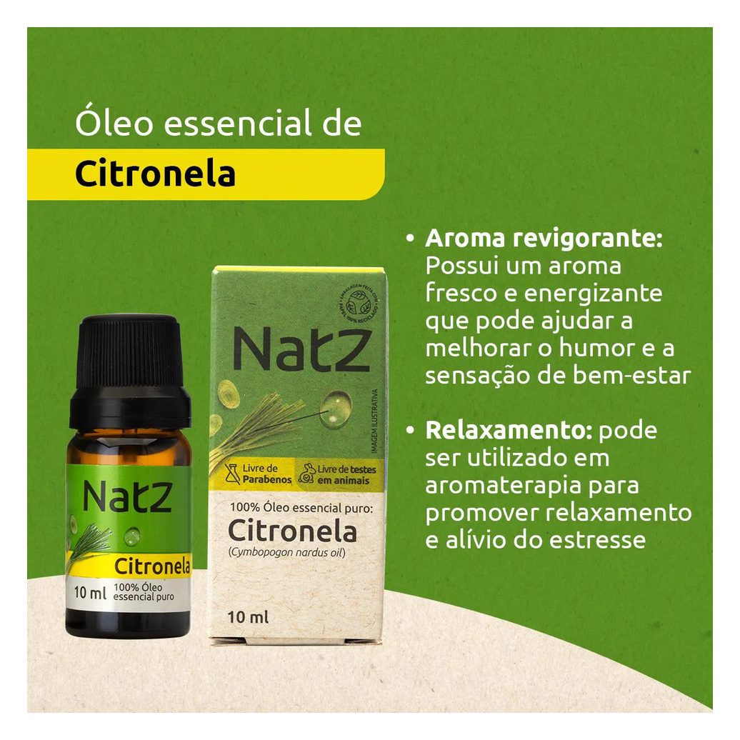 Óleo Essencial Natz Citronela 10ml