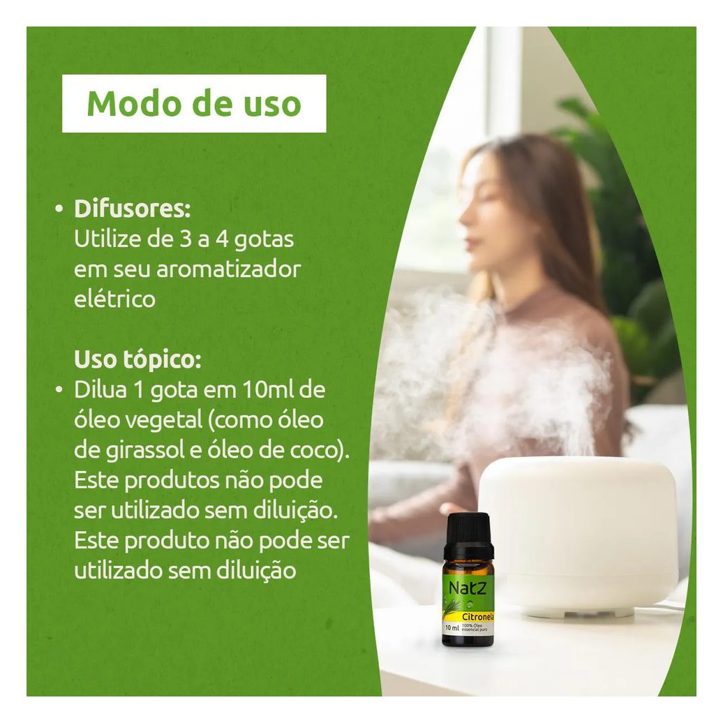 Óleo Essencial Natz Citronela 10ml