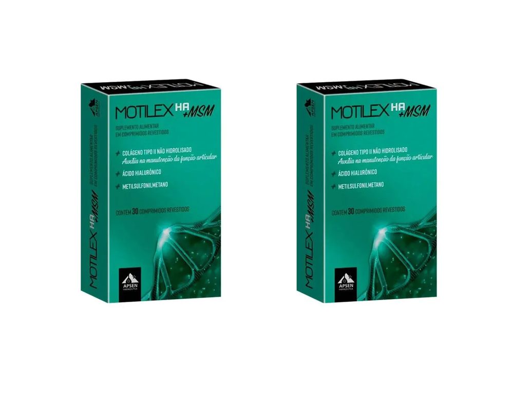 Kit 2 Motilex Ha + Msm Apsen Colágeno + Hialurônico 30cp