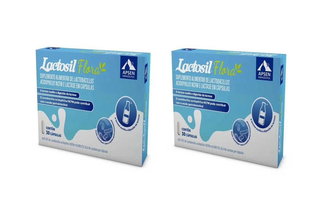 Kit 2 Suplemento Lactosil Flora Lactase 10000fcc 30cps