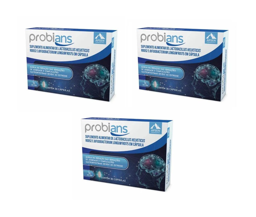 Kit 3 Suplemento Apsen Probians Lactobacillus 30cps