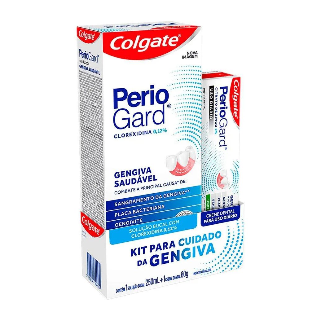 Kit Creme Dental Colgate Periogard 60g + Enxaguatório Bucal Colgate Periogard Zero Álcool 250ml