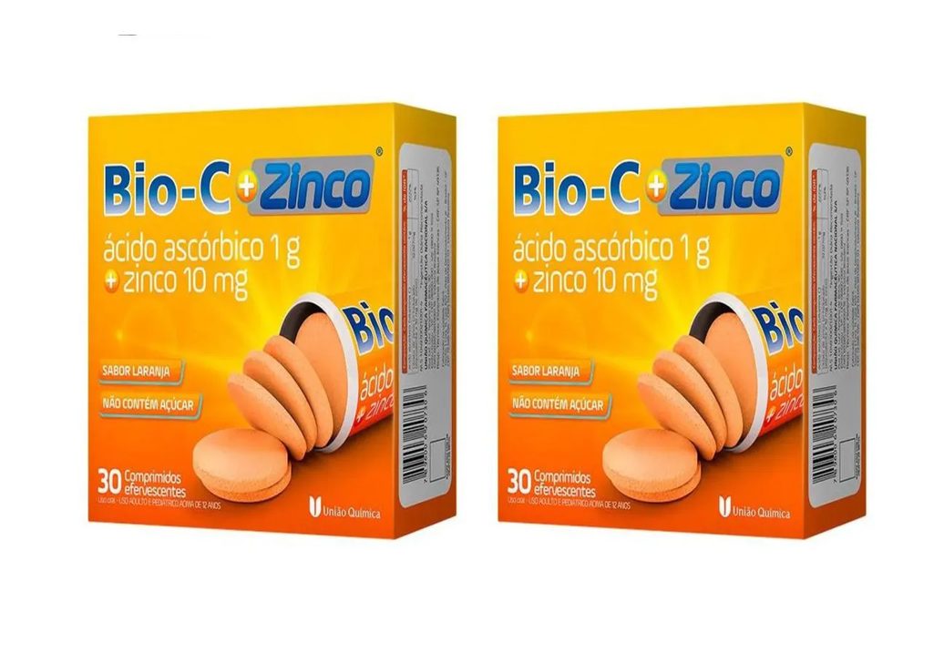 Kit 2 Vitamina C 1g + Zinco Bio-c Imunidade Efervescentes