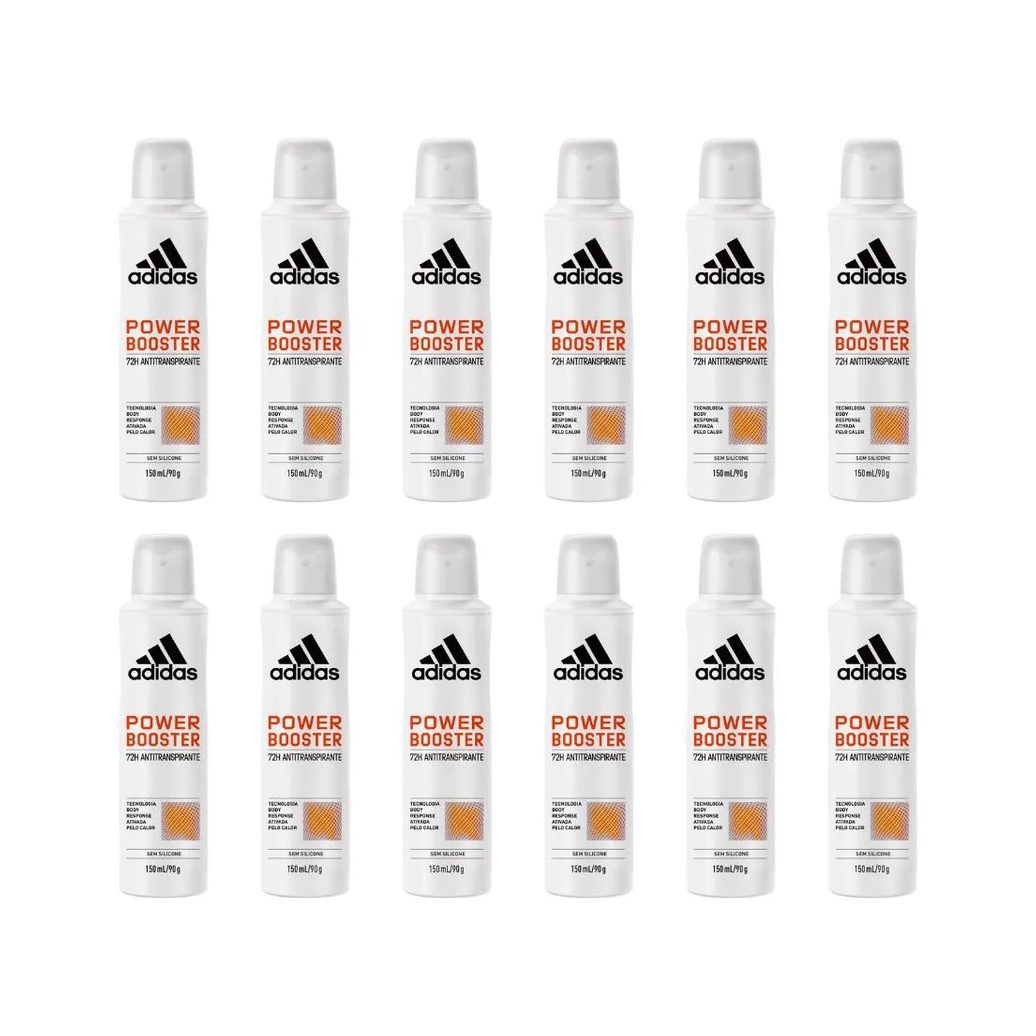 Desodorante Aero Adidas 150ml Fem Power Booster - Kit C / 12un