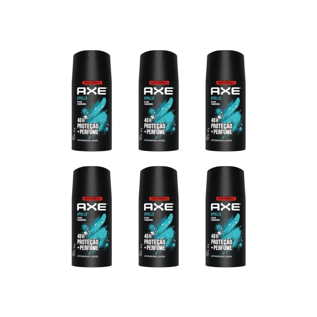 Desodorante Aerossol Axe 150ml Apollo - Kit C / 6un