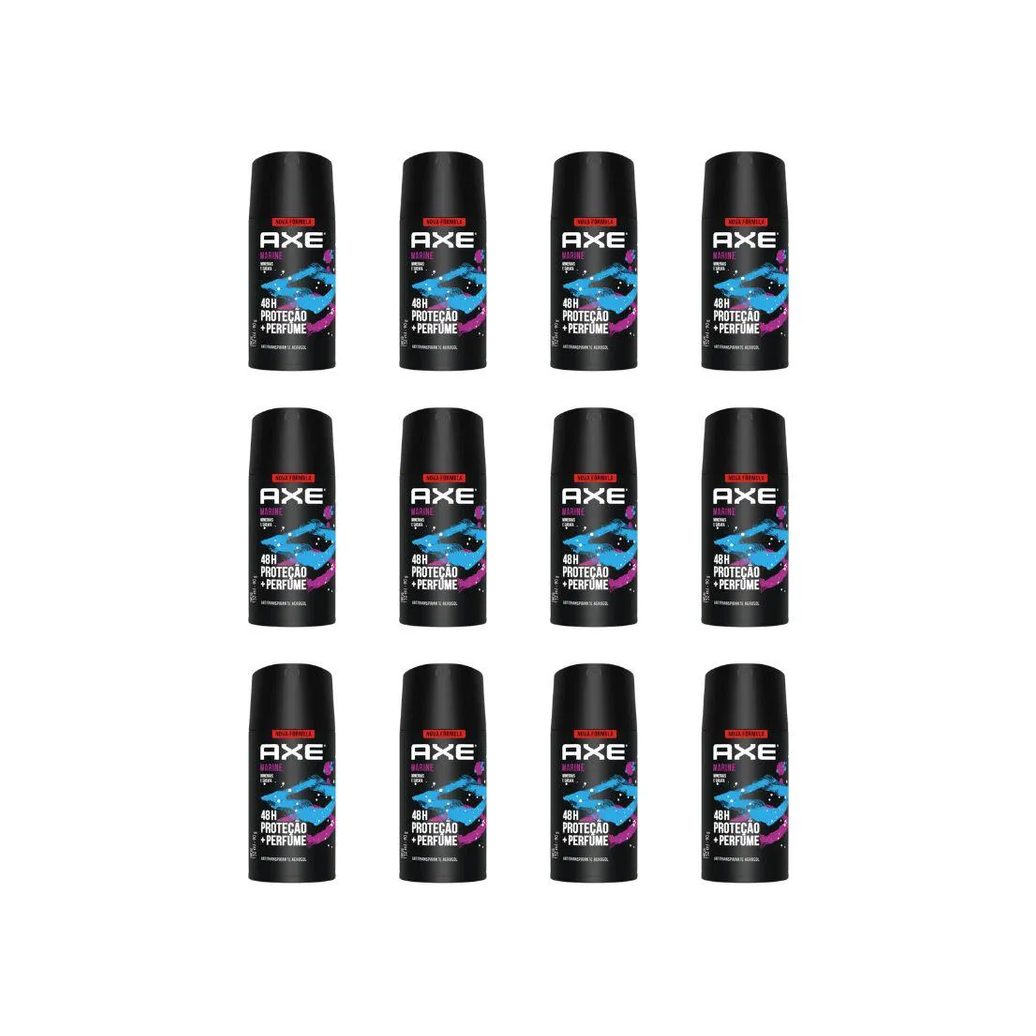 Desodorante Aerossol Axe 150ML Marine - Kit com 12 unidades