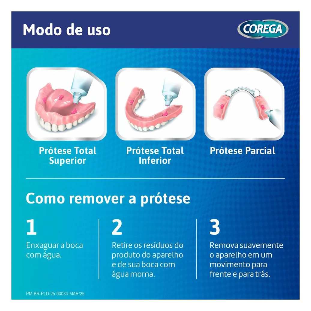 Kit Creme Fixador de Dentadura Ultra Corega Tripla Ação Sem Sabor 70g + 20g