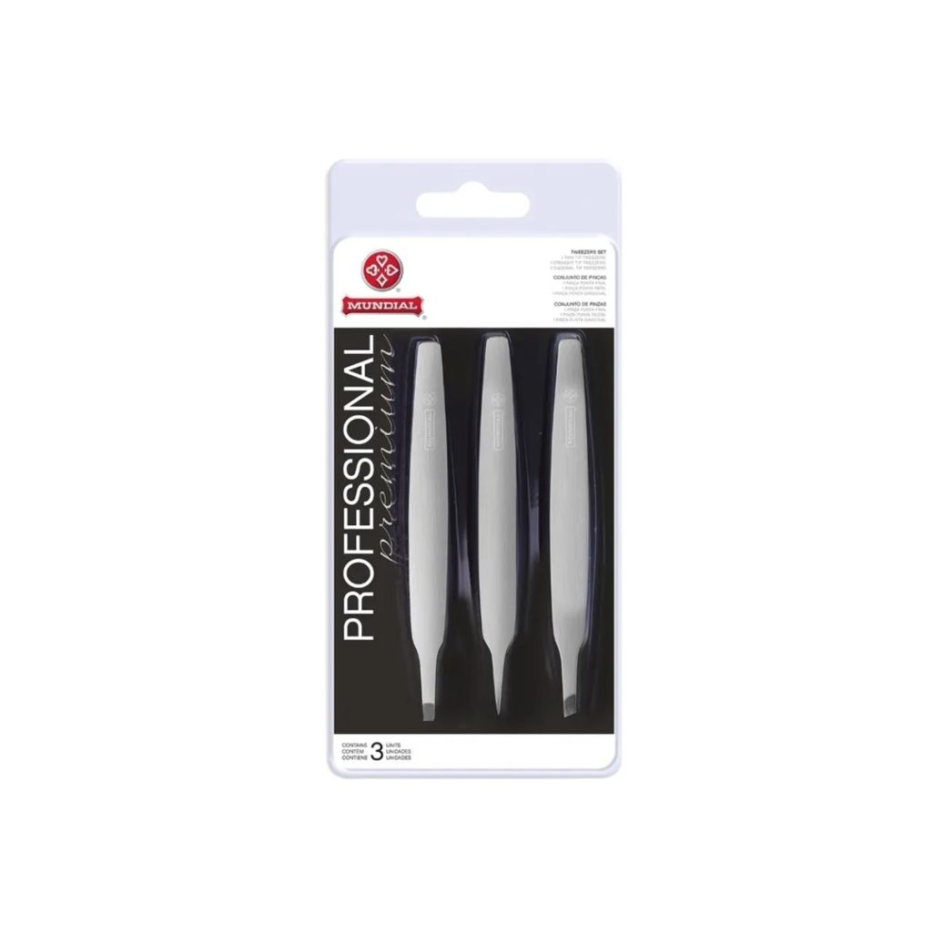 Kit 12 Pinças de Sobrancelha Bc-394 Profissional Aço Mundial