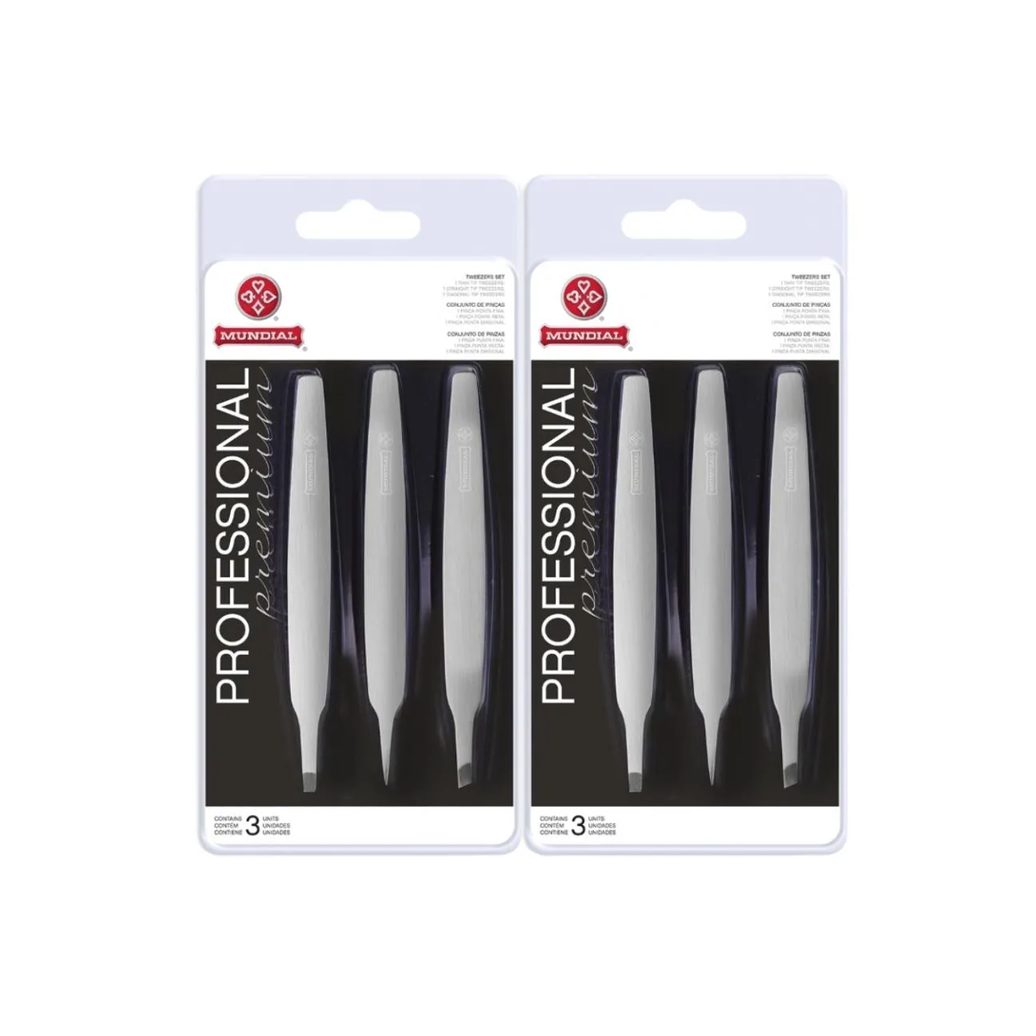 Kit 6 Pinças de Sobrancelha Bc-394 Profissional Aço Mundial