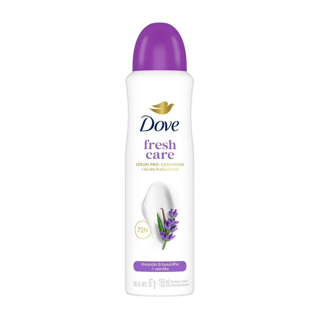 Desodorante Antitranspirante Aerossol Dove Fresh Care Lavanda & Baunilha 72h 150ml