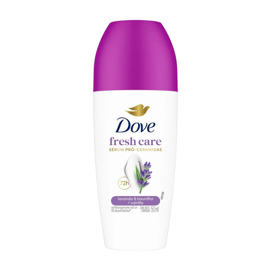 Desodorante Antitranspirante Roll-On Dove Fresh Care Lavanda & Baunilha 72h 50ml