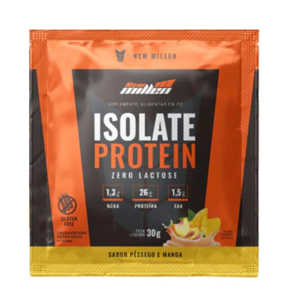 Sache Isolate Protein New Millen 30g - Pessego e Manga - Sem Gluein - Origem Bovina