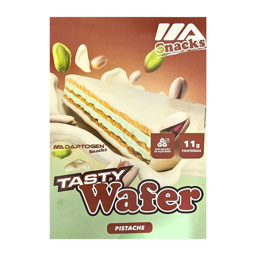Tasty Wafer Snacks 50g - Adaptogen Pistache - Sem Ad Açucar - Caixa Fechada 12un