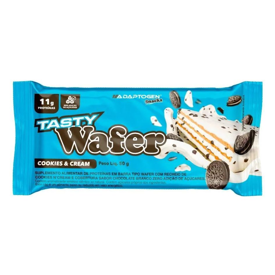 Tasty Wafer Snacks 50g - Sem Ad Açucar - Adaptogen Cookies e Cream