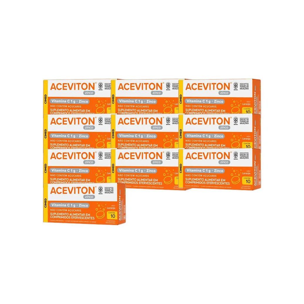 Kit 10x Vitamina Aceviton Vitamina C + Zinco 10 Cpr - Cimed