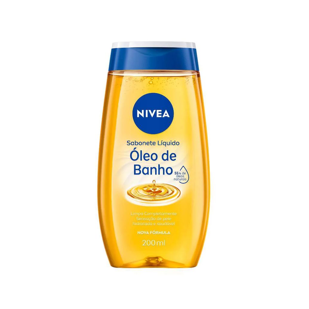 Kit Nivea Esfoliante Corporal para Banho 200ml + Sabonete Líquido Corporal Óleo de Banho 200ml
