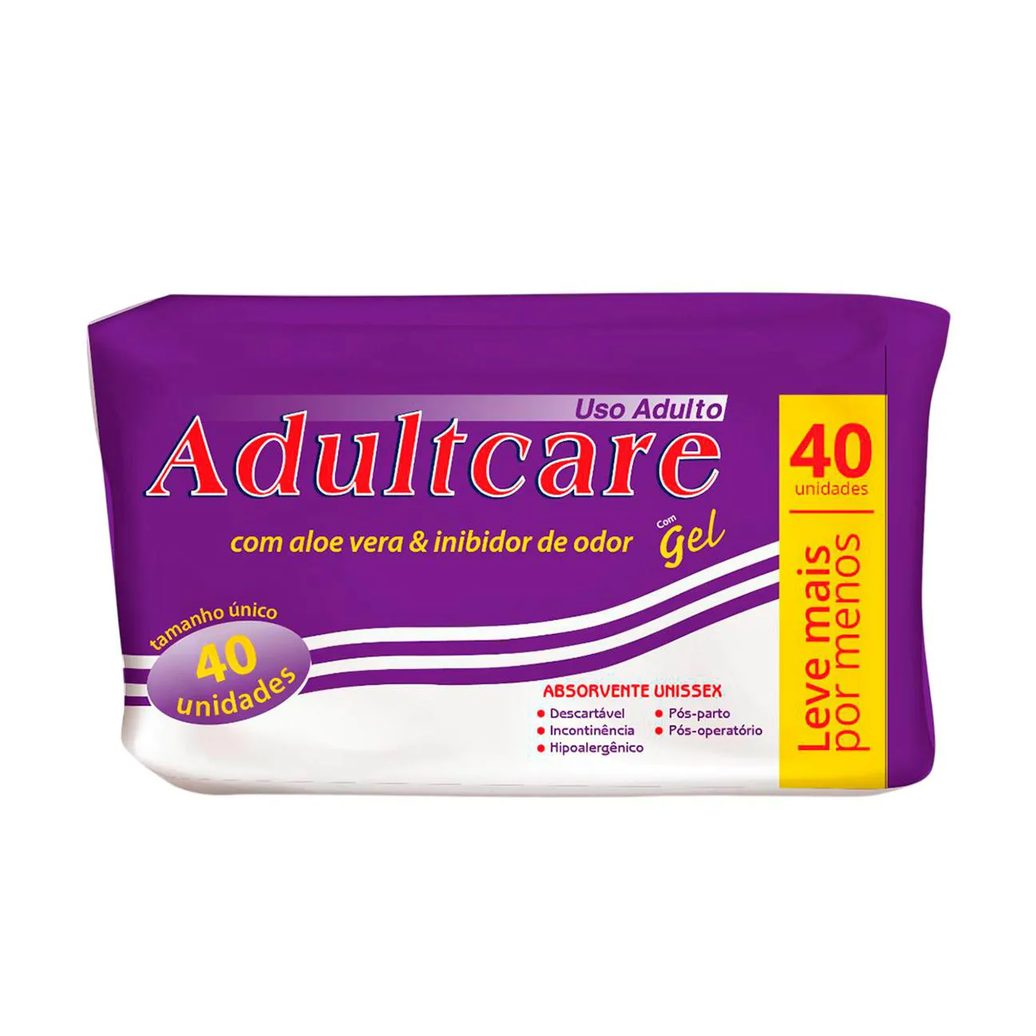 Absorvente Geriátrico Adultcare Premium Unissex 40 unidades