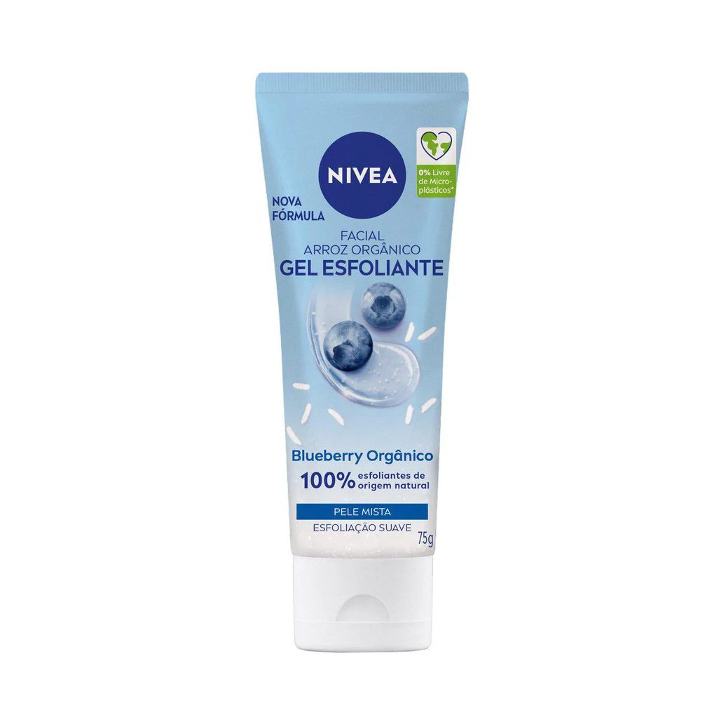 Gel Esfoliante Facial Nivea Refrescante Bio Blueberry Pele Normal a Seca com 75ml