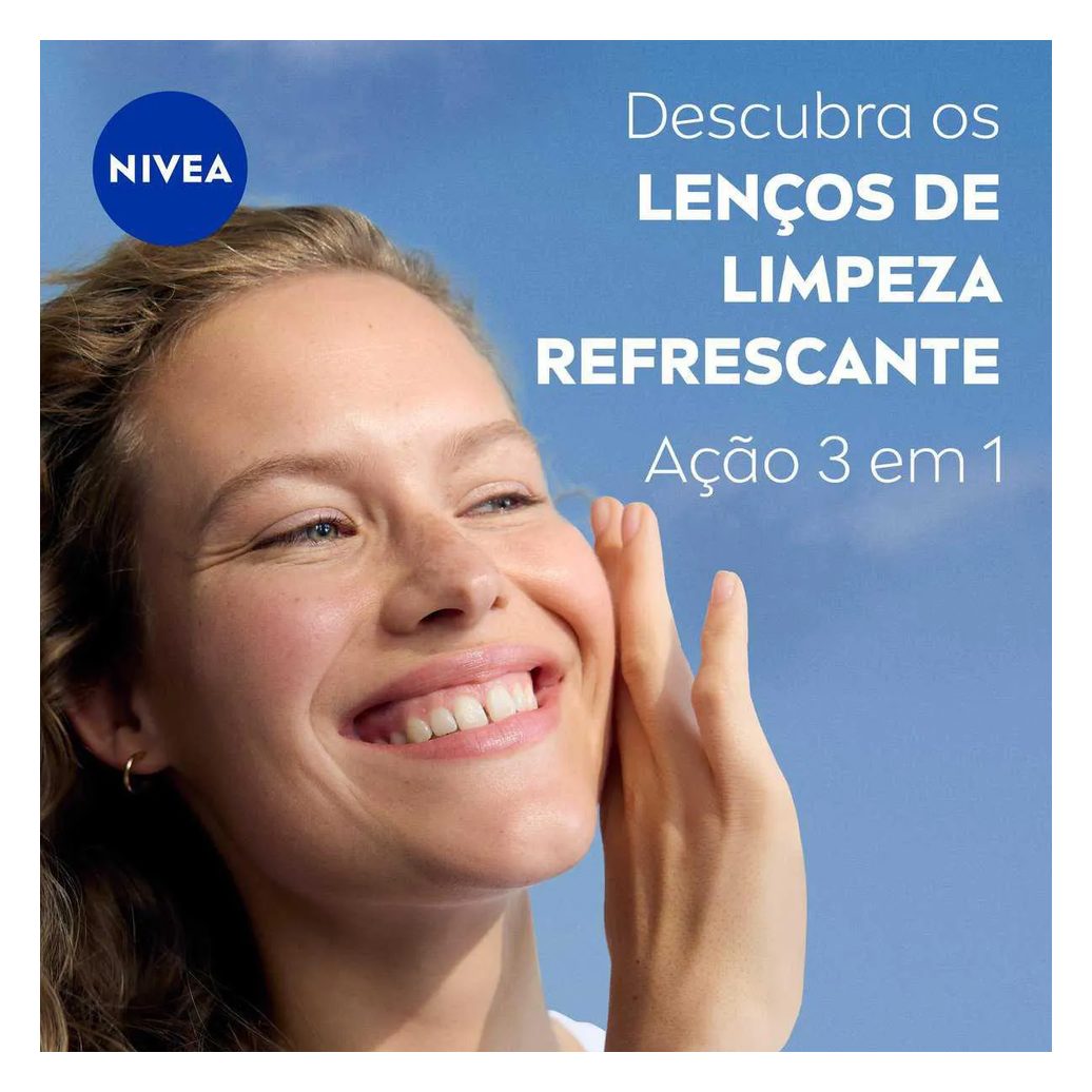 Lenço Demaquilante Nivea 3 em 1 Ação Refrescante 25 unidades