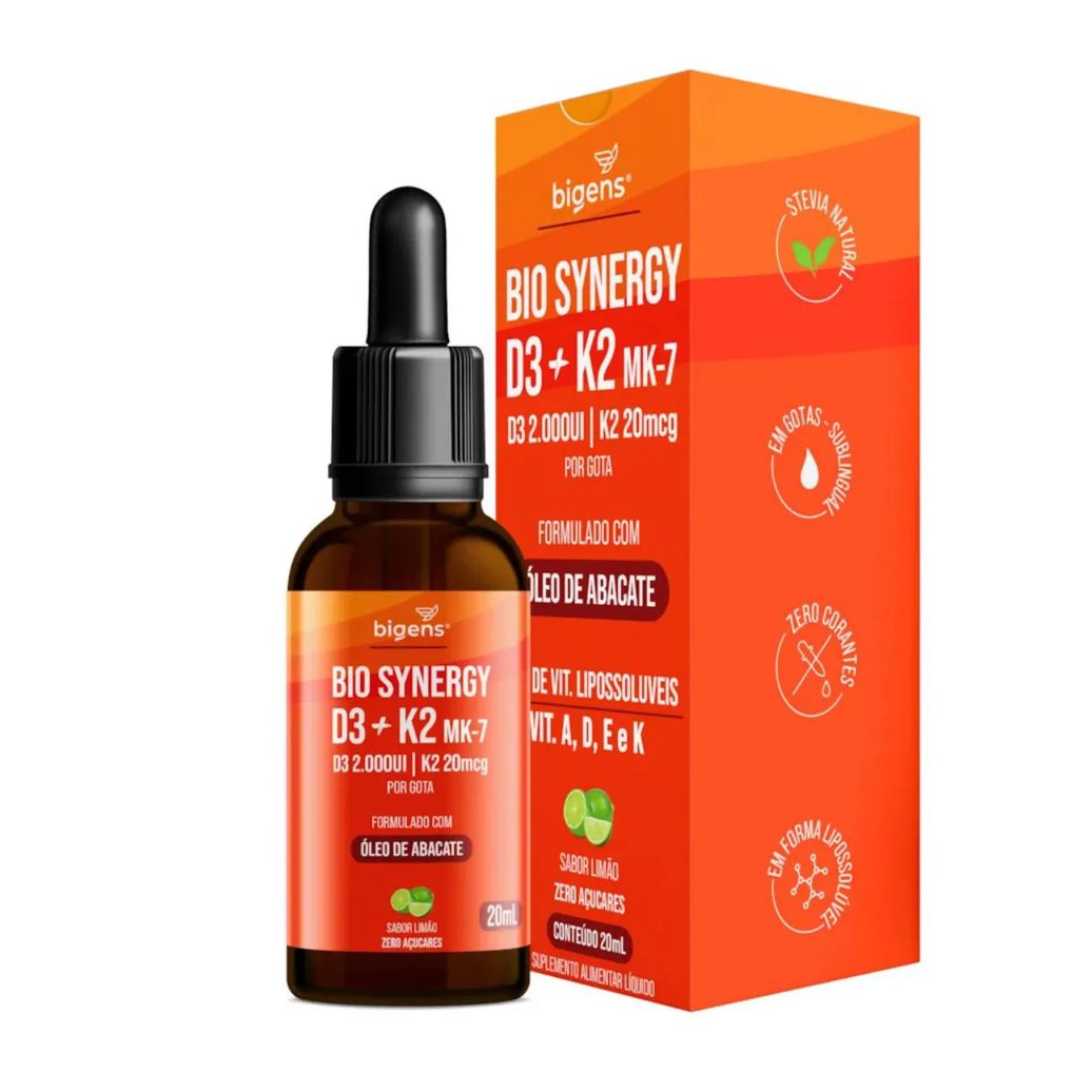 Bio Synergy Vitamina D3 + K2 Mk7 Bigens Limão 20ml