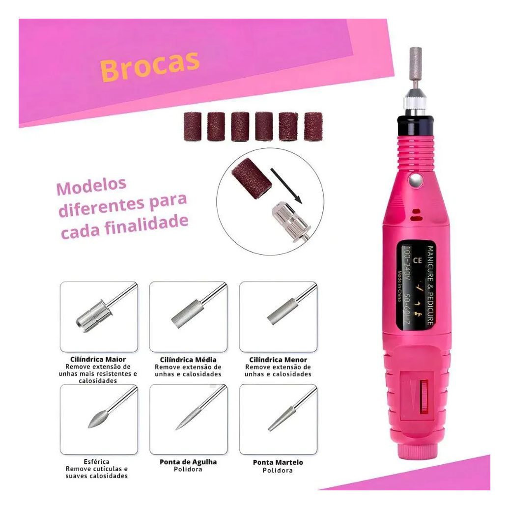 Lixa De Unha Elétrica Profissional Motor Bivolt