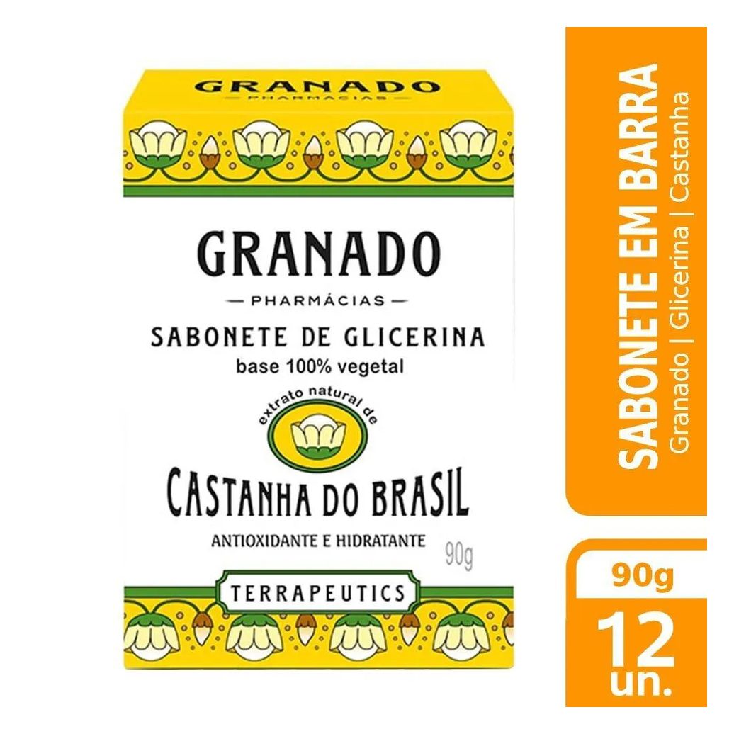 Sabonete Granado Glicerina Castanha 90g Embalagem C/ 12 unidades