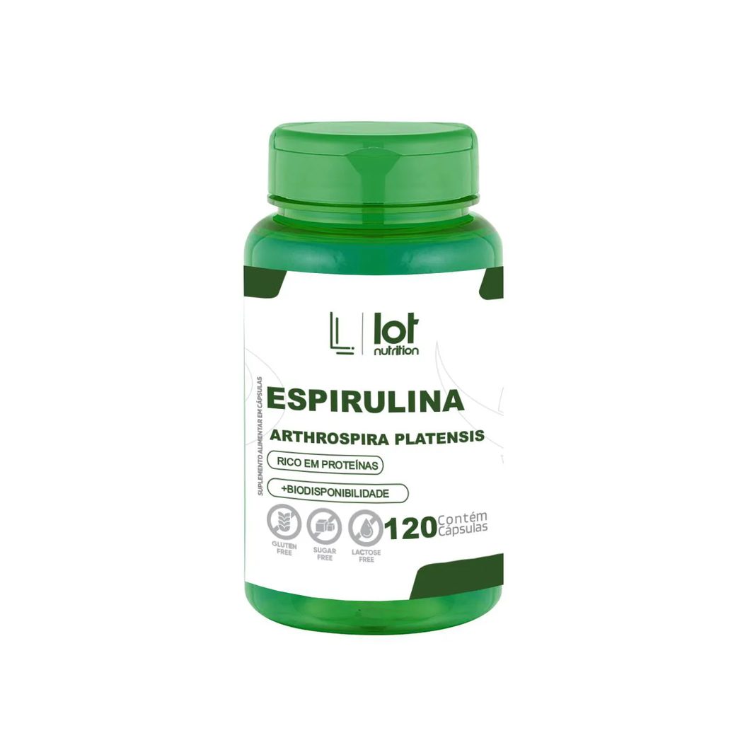 Espirulina 500mg 120 cápsulas Detox Natural Imunidade Clorofila