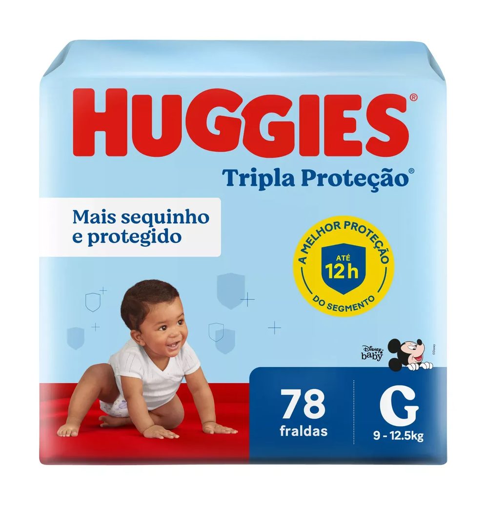 Fralda Huggies Tripla Proteção Disney Baby Hiper G 78 unidades