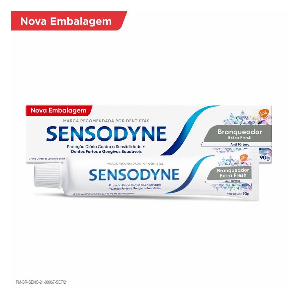 Creme Dental Sensodyne Branqueador Extra Fresh Antitártaro 90g