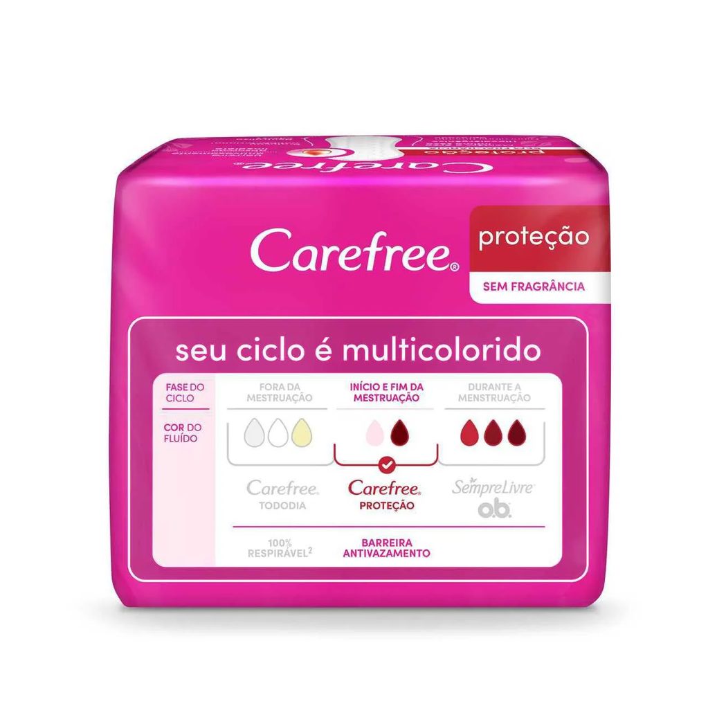 Protetor Diário Carefree Proteção Sem Perfume 15 unidades
