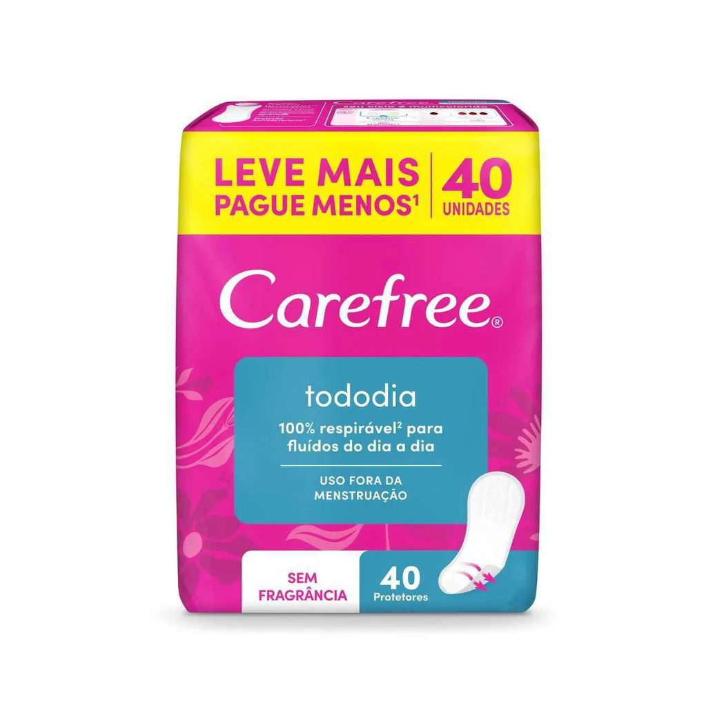Protetor Diário Carefree Todo Dia Sem Perfume 40 unidades