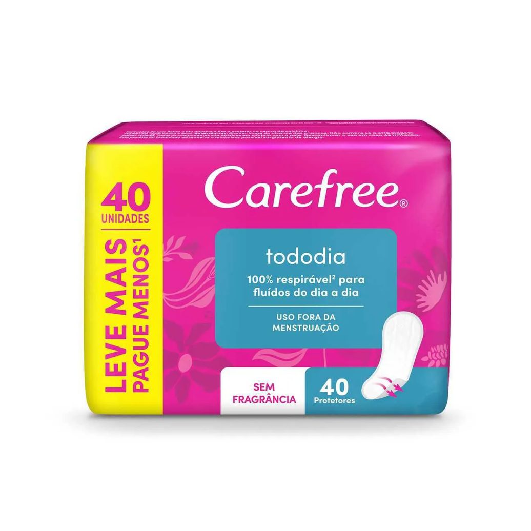 Protetor Diário Carefree Todo Dia Sem Perfume 40 unidades