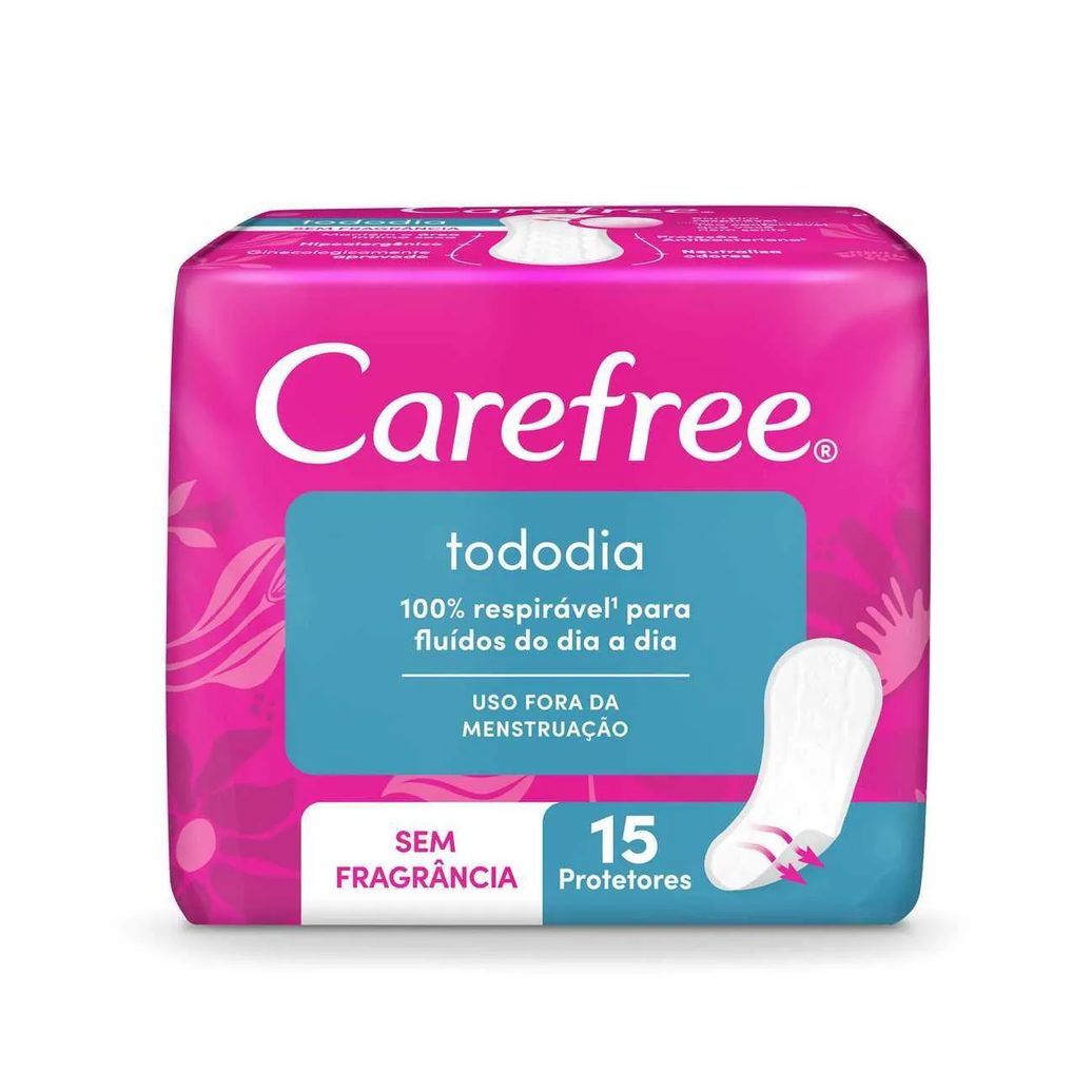 Protetor Diário Carefree Todo Dia Sem Perfume 15 unidades