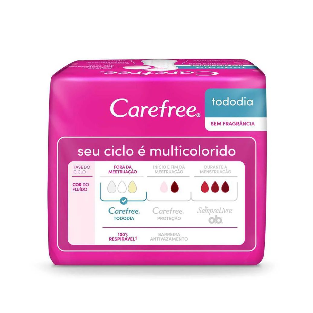 Protetor Diário Carefree Todo Dia Sem Perfume 15 unidades