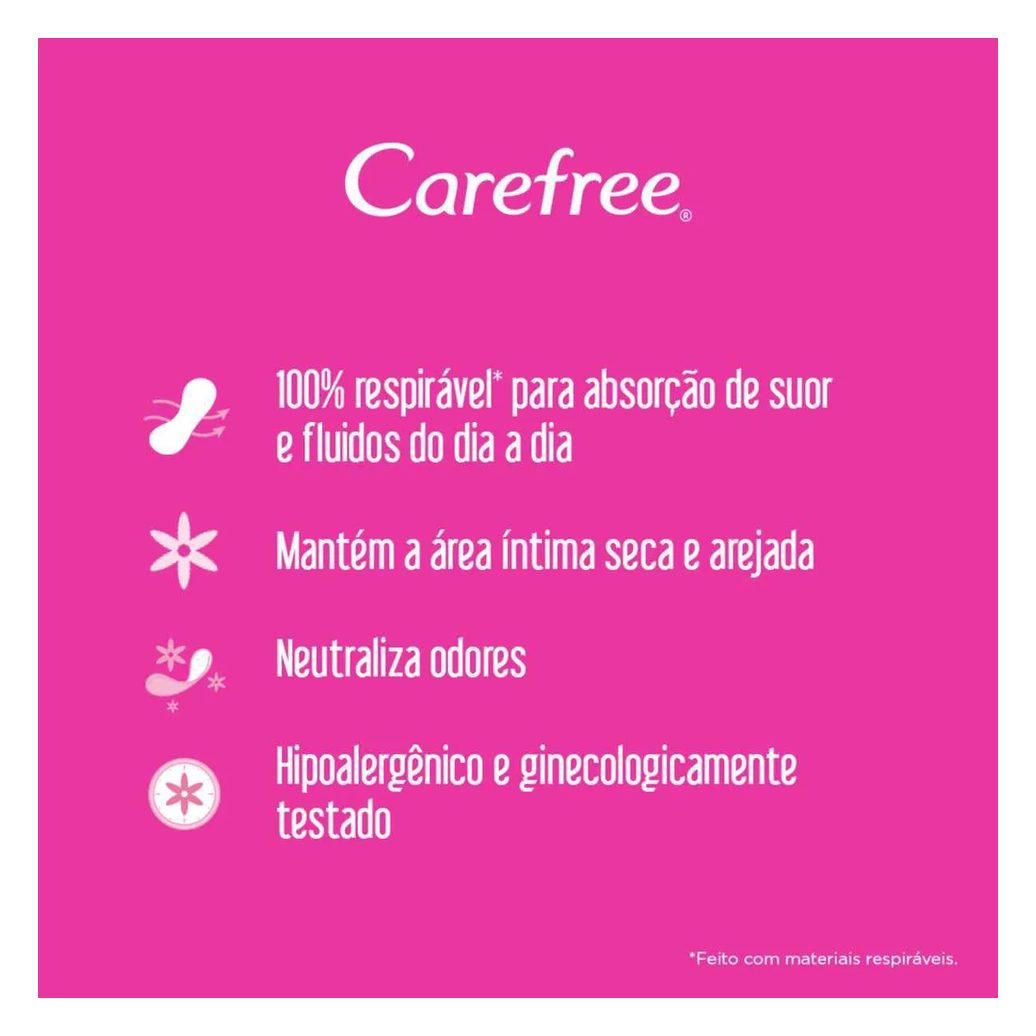 Protetor Diário Carefree Tododia Sem Perfume 80 unidades
