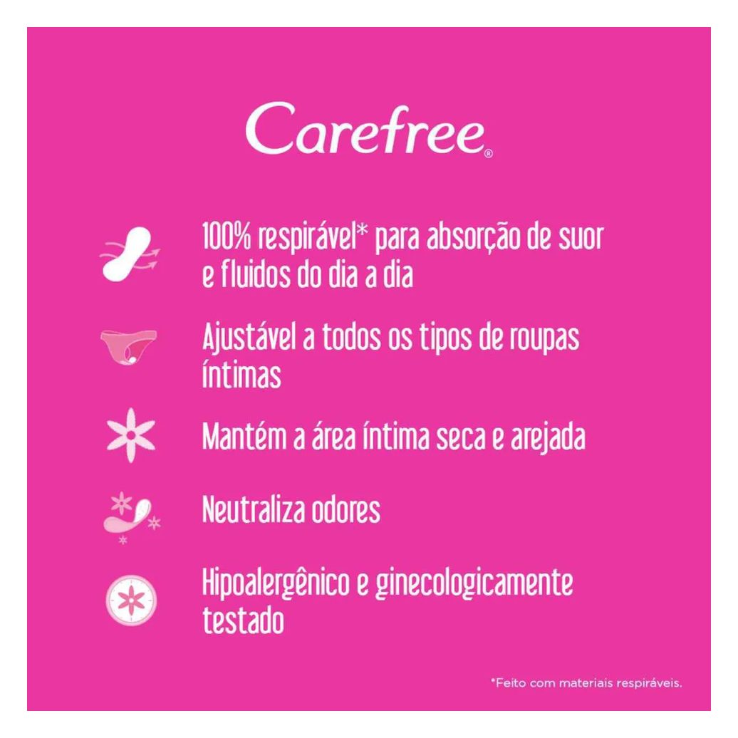 Protetor Diário Carefree Tododia Flexi Sem Perfume com 80 unidades