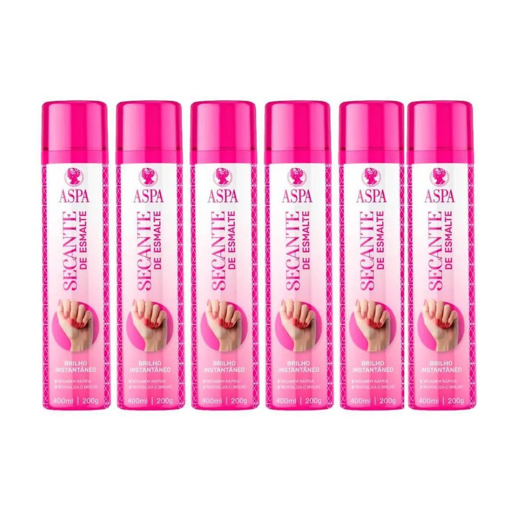 Kit 6Un Spray Secante de Esmalte Aspa - 400ml - Seca Instantaneo