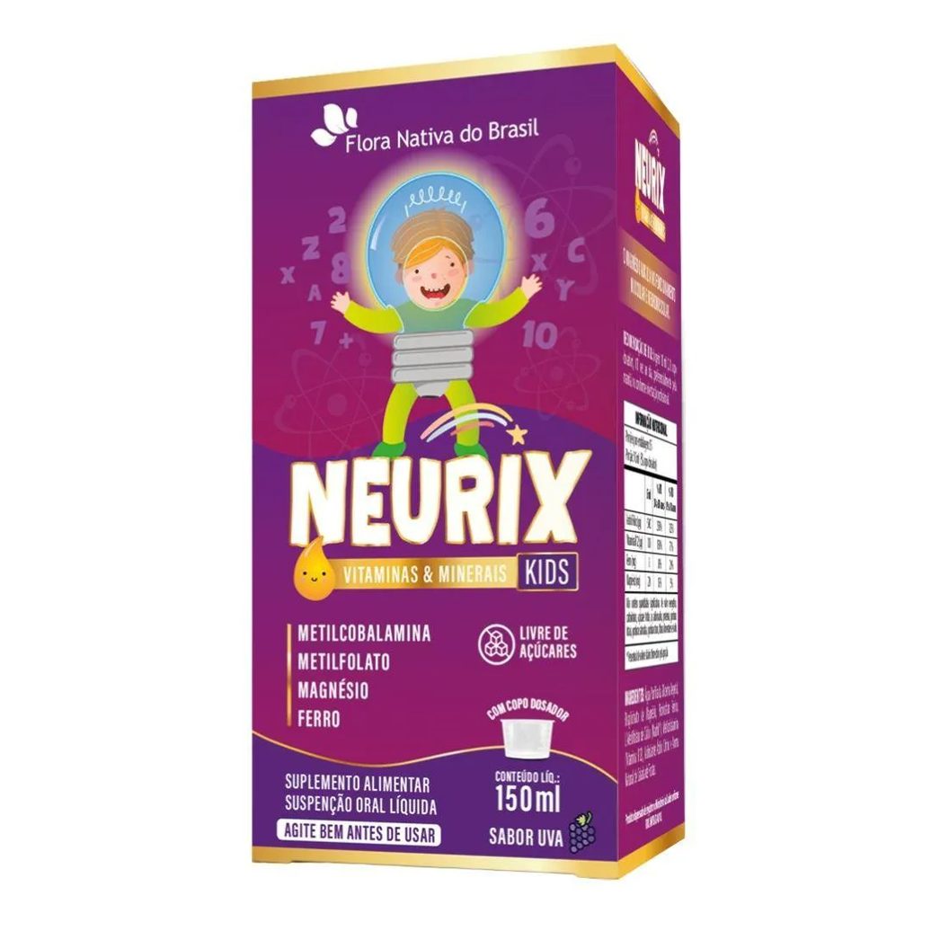 Neurix (mg, Fe, Metilfolato e B12) 150ml - Flora Nativa Uva